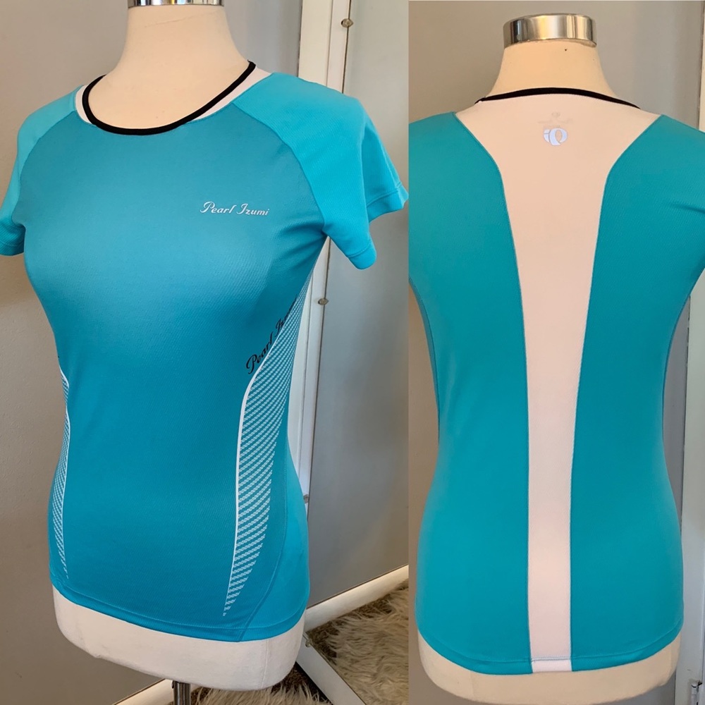 Women’s Pearl Izumi PRO Bike top athletic shirt cycling size medium Aqua blue - Picture 6 of 11